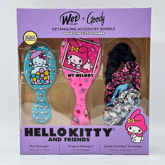 Hello Kitty Accessories - Hello Kitty and Friends x Wet Brushes Detangling Accessory Bundle (My Melody)